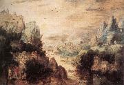 BLES, Herri met de Landscape with Christ and the Men of Emmaus fdg oil